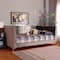 Baxton Studio Oksana Modern Glam and Luxe Light Grey Velvet Fabric and Gold Finished Queen Size Daybed 174-10983-Zoro - alternate 6